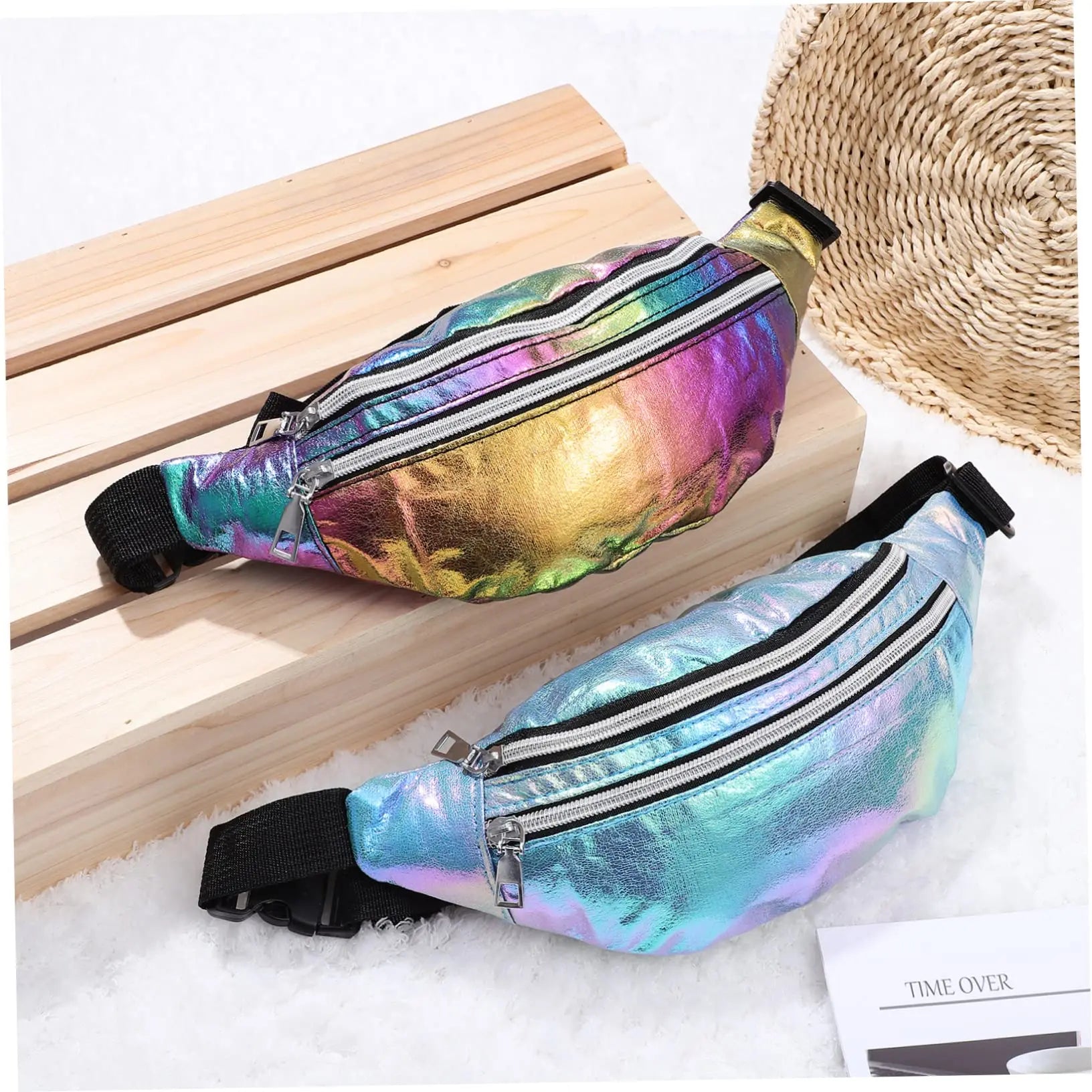 Sac banane holographique de plage Image