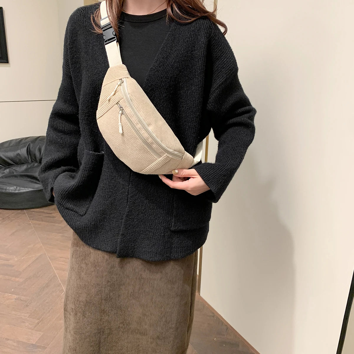 Sac banane en velours côtelé — style & pratique