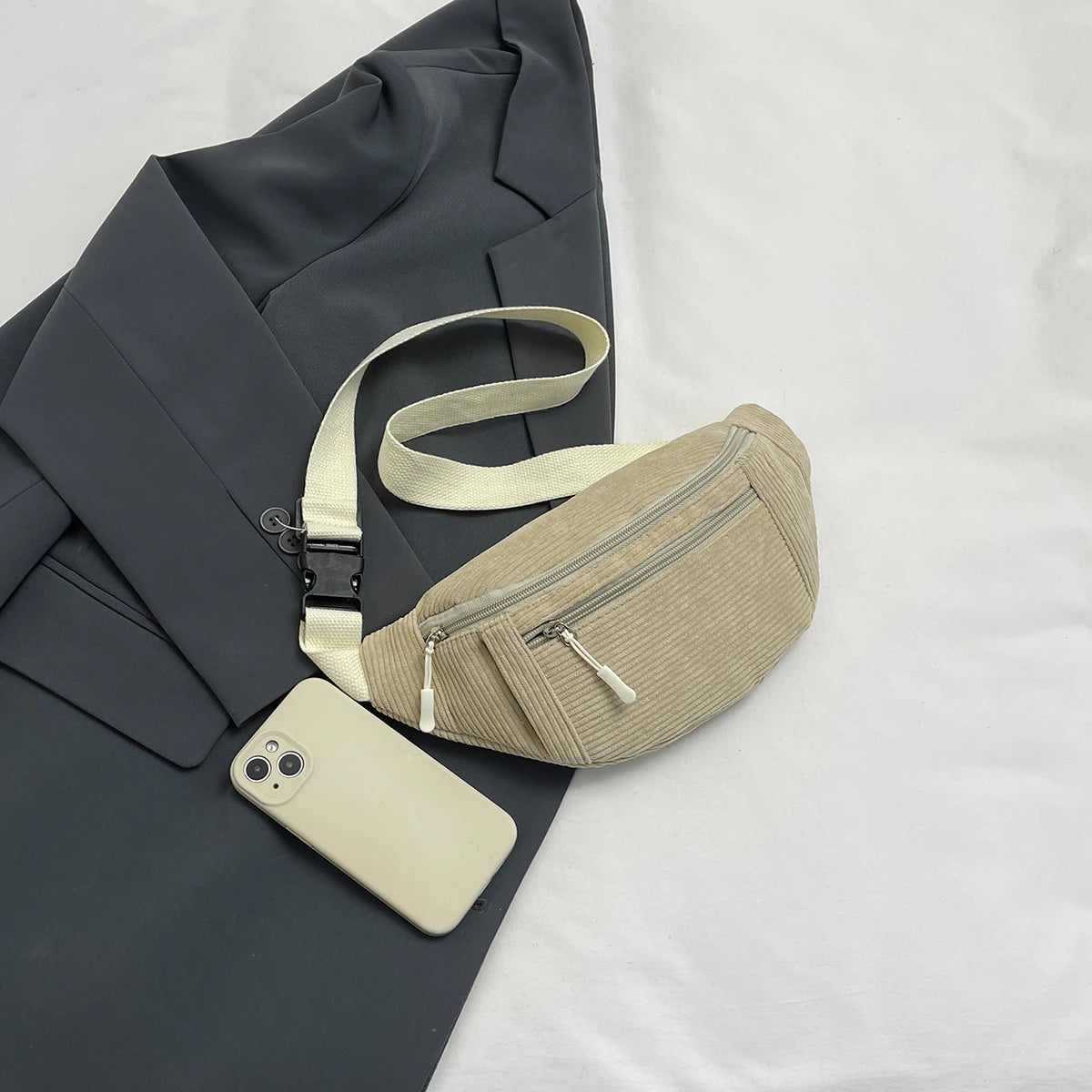 Sac banane en velours côtelé — style & pratique