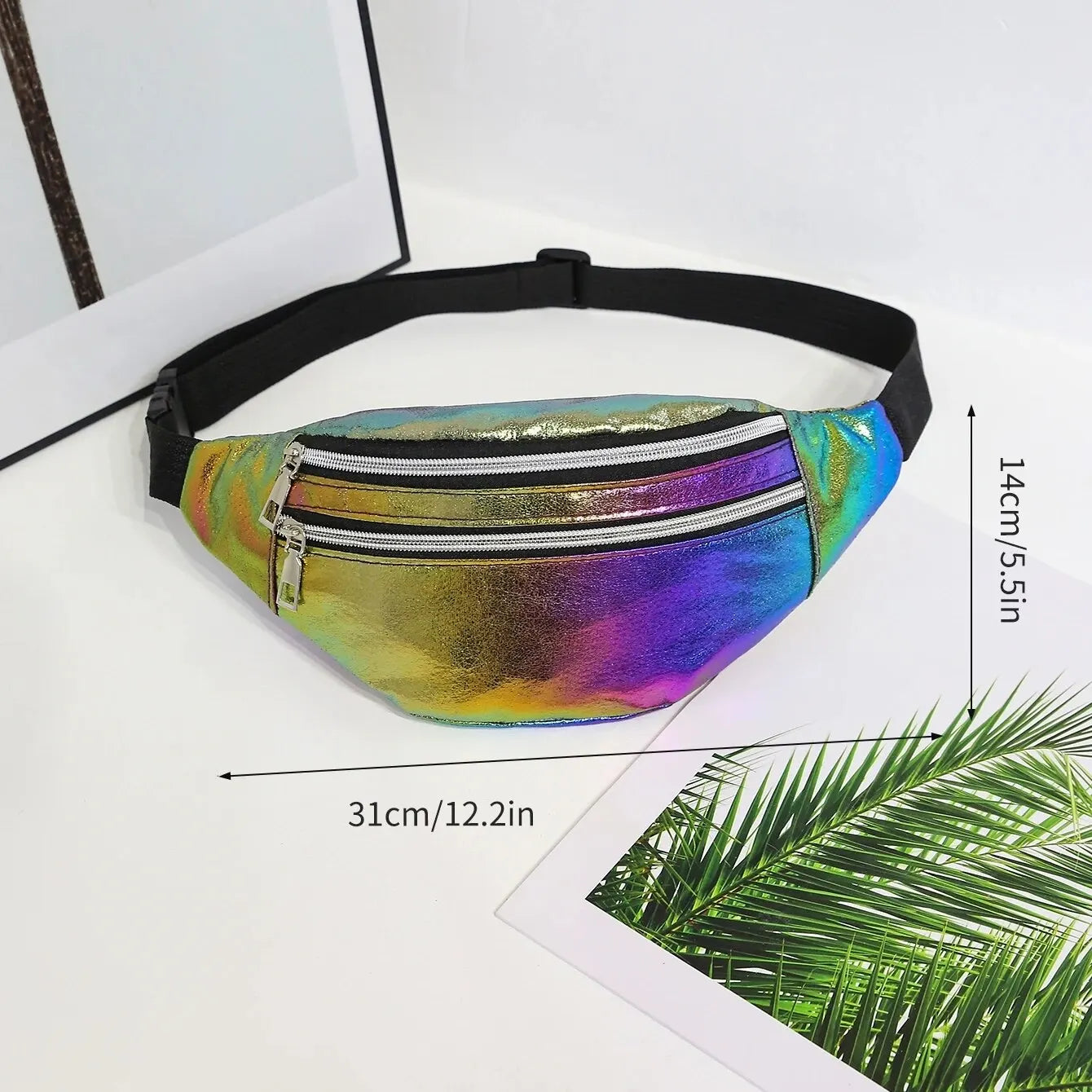 Sac banane holographique — plage & festival