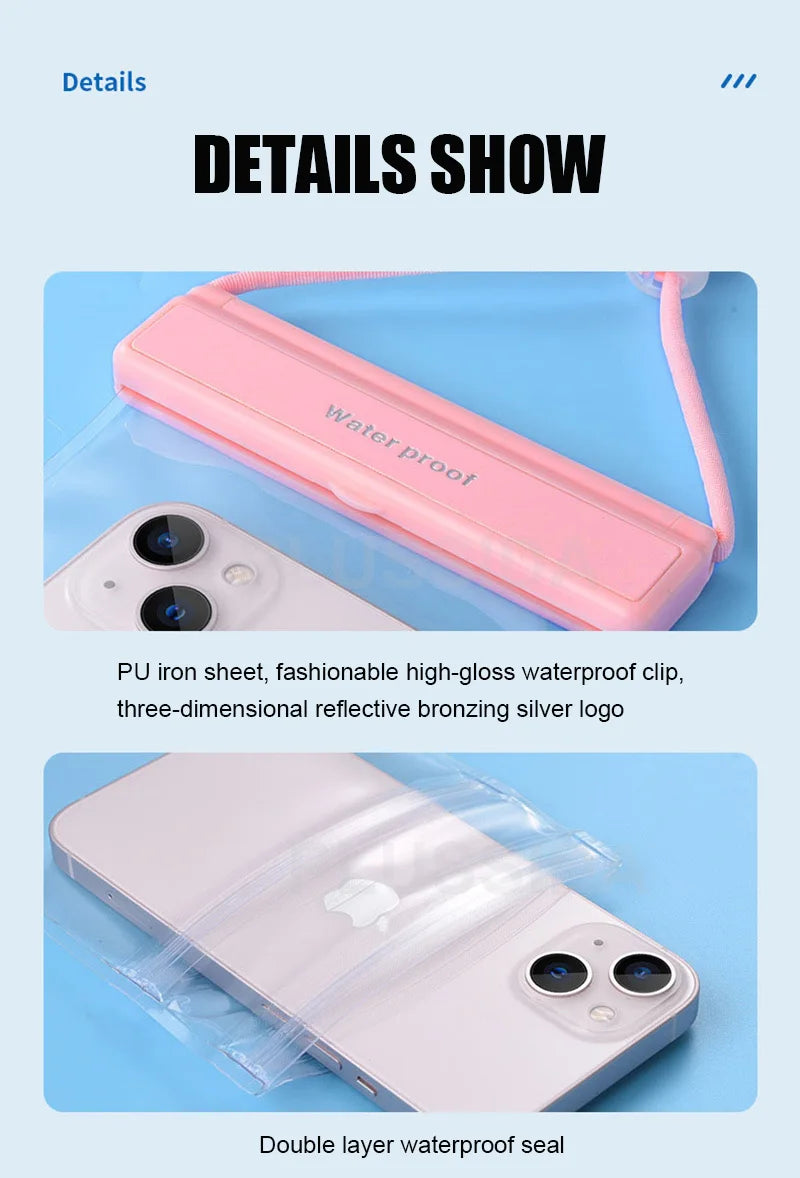Pochette étanche smartphone IPX8 — écran tactile