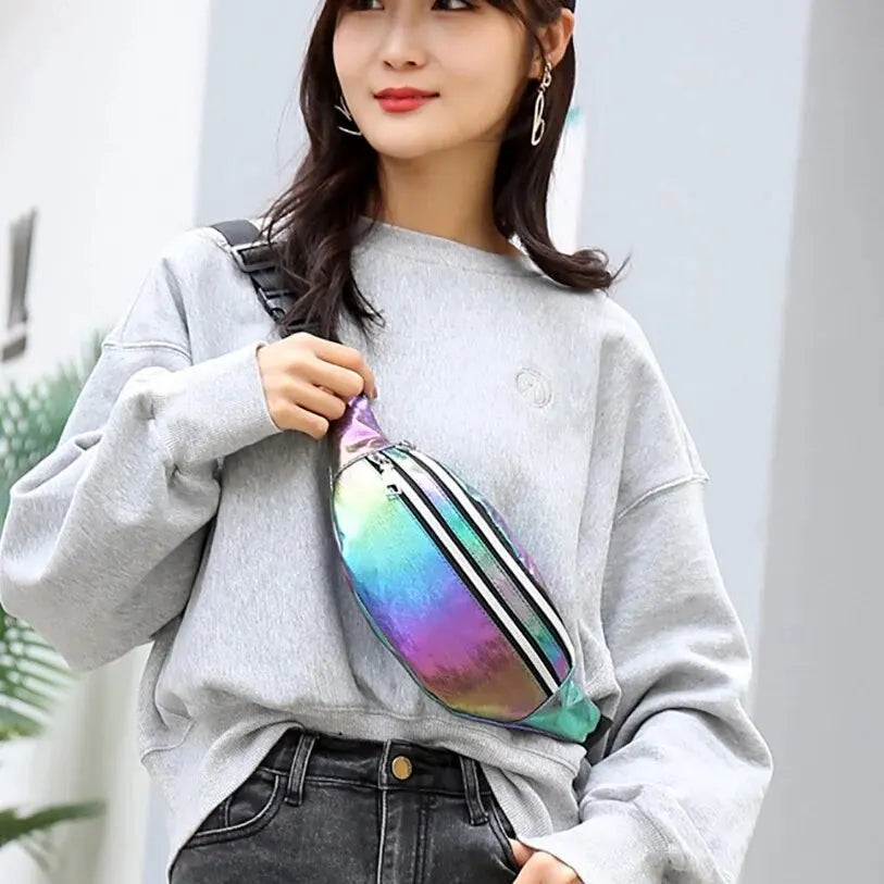 Sac banane holographique — plage & festival