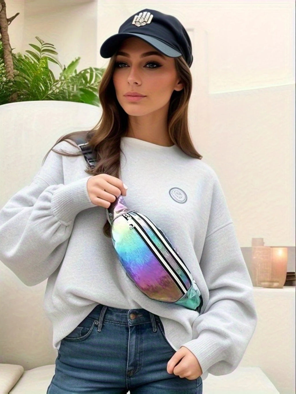 Sac banane holographique — plage & festival