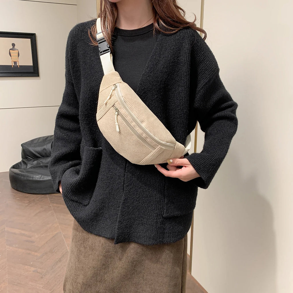 Sac banane en velours côtelé — style & pratique