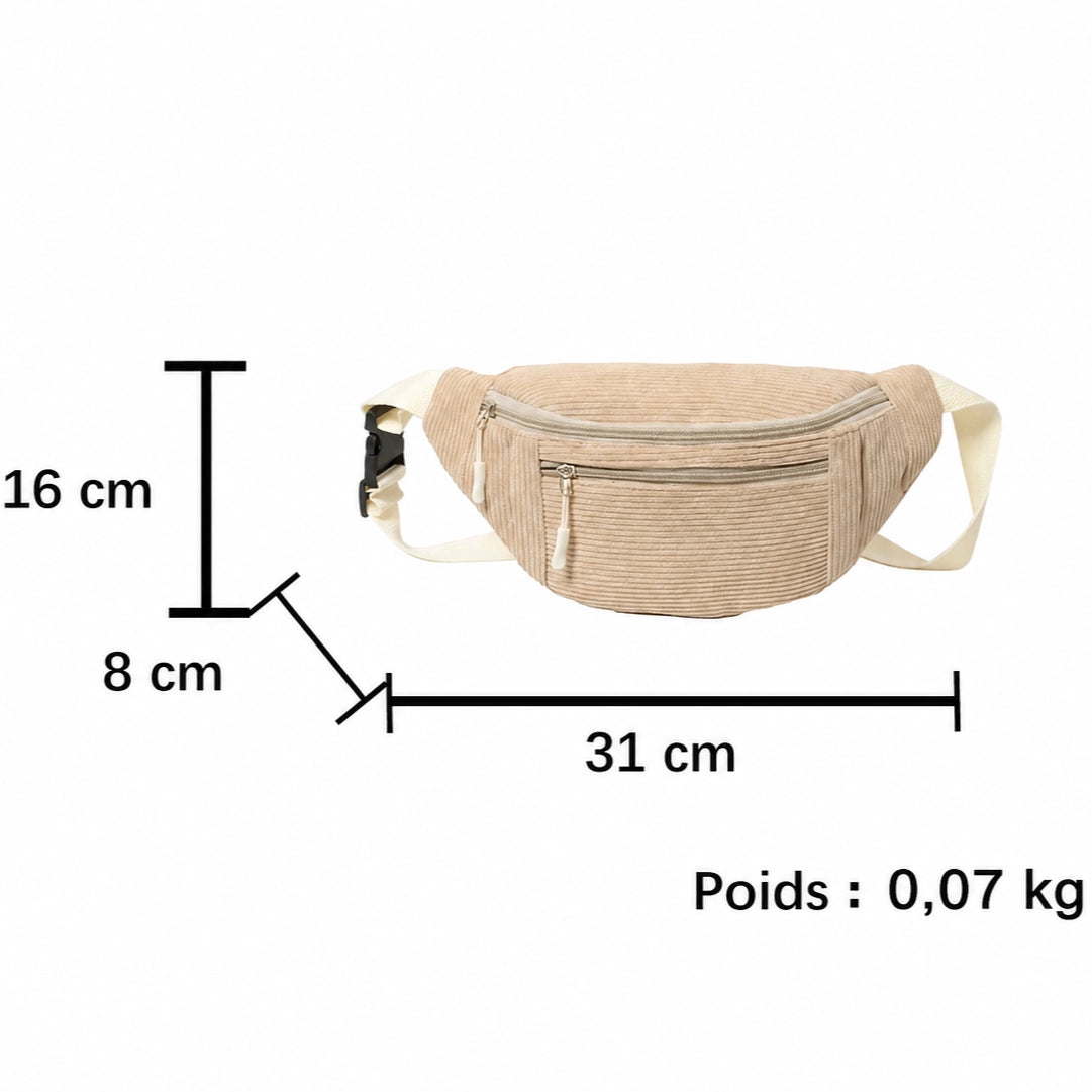 Sac banane en velours côtelé — style & pratique