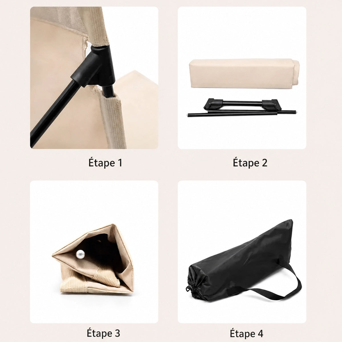 Chaise pliante de plage et camping — dossier confort