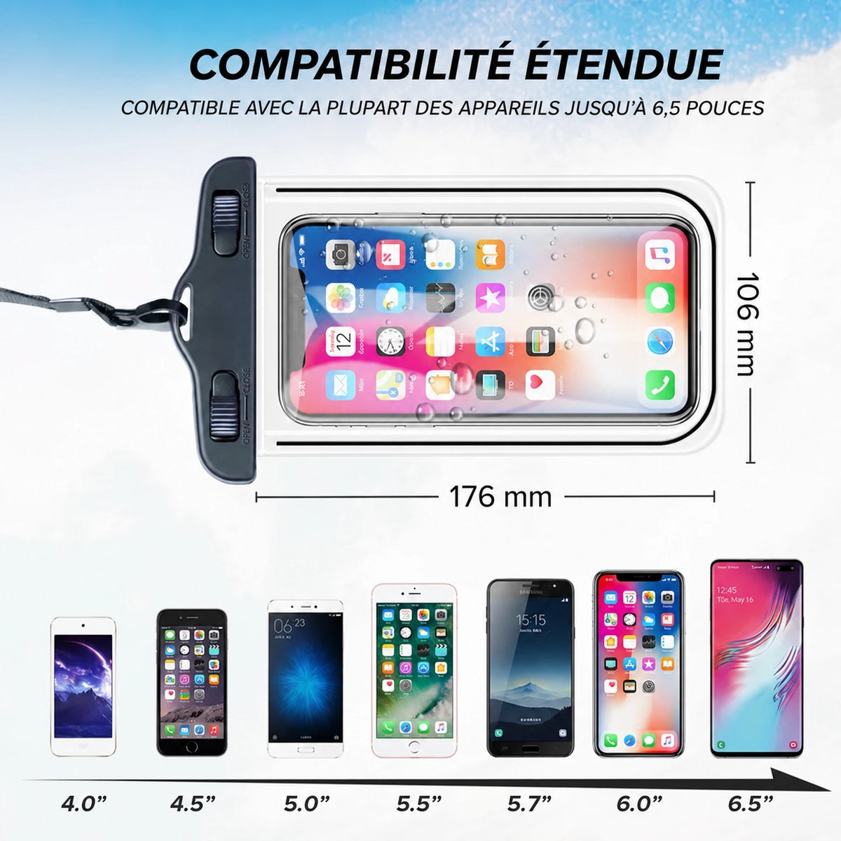 Coque étanche universelle IP68 — smartphone
