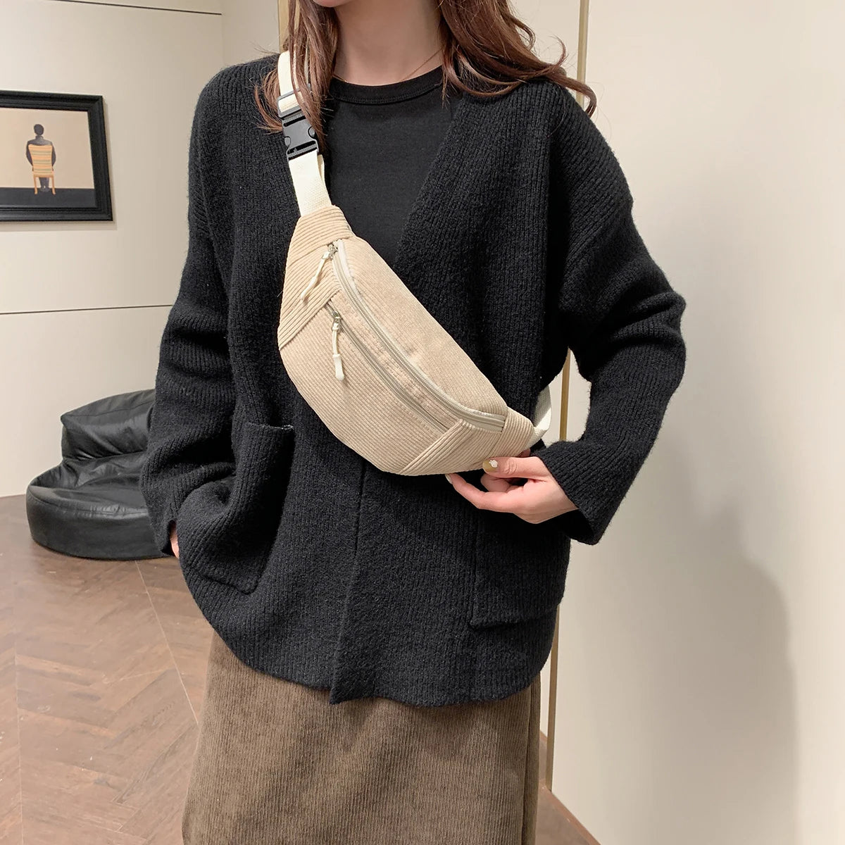 Sac banane en velours côtelé — style & pratique