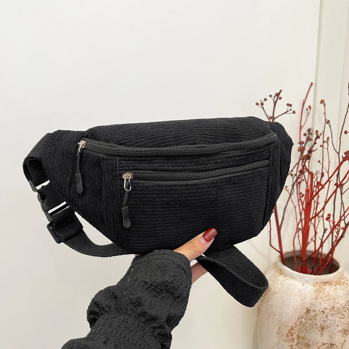 Sac banane en velours côtelé — style & pratique