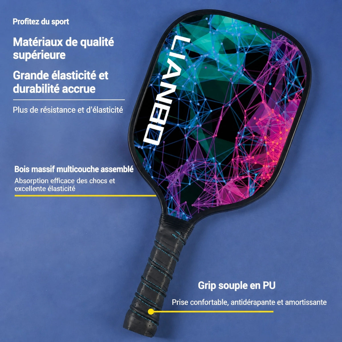 Set de Pickleball — 2 raquettes + 4 balles