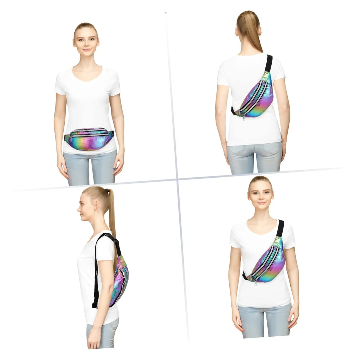 Sac banane holographique — plage & festival