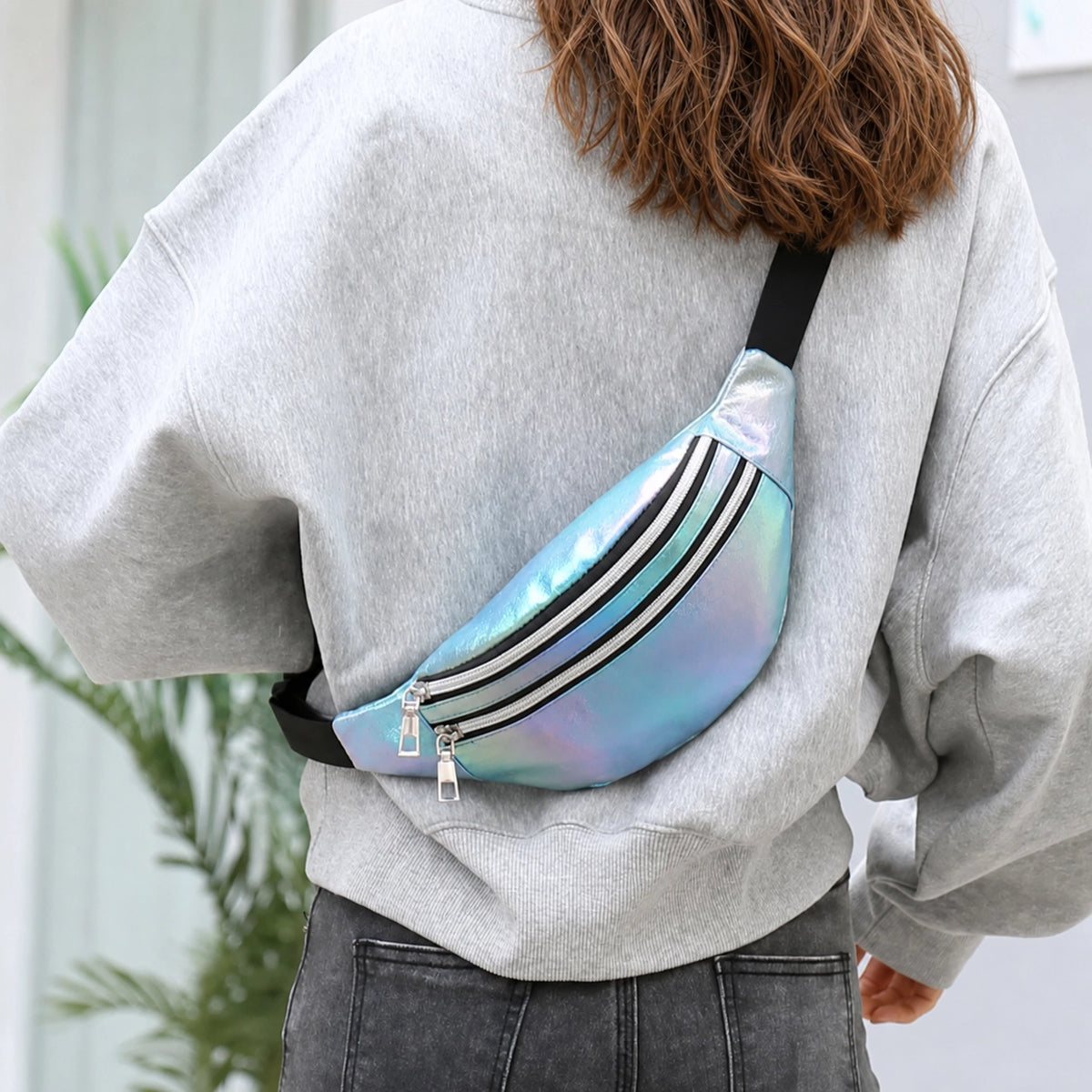 Sac banane holographique — plage & festival