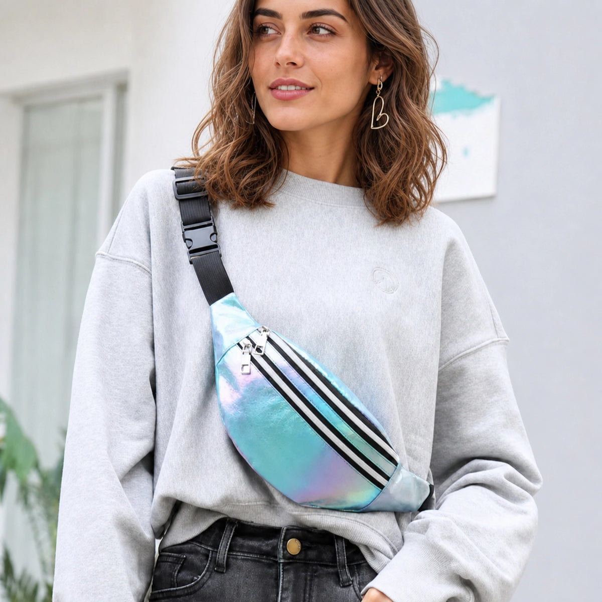 Sac banane holographique — plage & festival