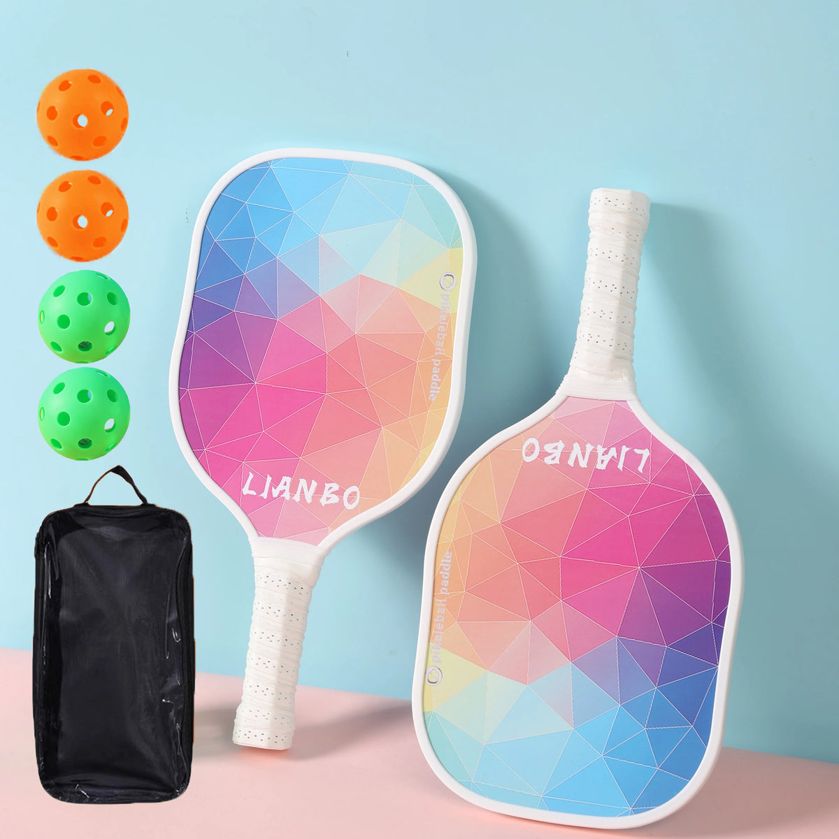Set de Pickleball — 2 raquettes + 4 balles